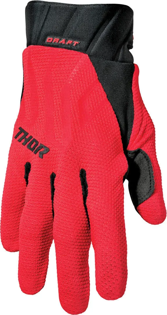 Thor Draft Lines Motorcross handschoenen, zwart-rood, XS Voorman