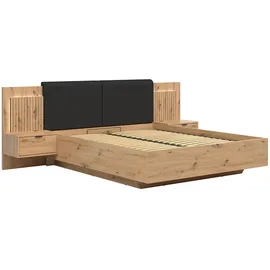 petits-meubles Bett mit Bettkasten 160x200cm Eichenoptik