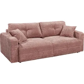 ed exciting design "Bullet", rot (coral), B:235cm H:88cm T:120cm, 95% Polyester, 5% Polyamide, Sofas, Schlafsofa, mit Bettkasten & 2 Zierkissen