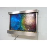 Xlmoebel Zimmerbrunnen LED Designer-Wasserwand in Bilderrahmenform 145x97 Wasserfall-Säule, (Water Wall), Hergestellt in Europa weiß