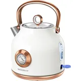 Retro-Wasserkocher, 1,7 L Edelstahl-Teekessel Mit Großer Temperaturanzeige, 2200