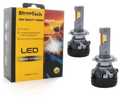 LED-Lampen - LED-System H7 Streetech Modell STN1 für Scheinwerfer - 170.000 Lux, 65 W - CAN-Bus, 6000 K - 1700 % mehr