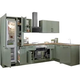 BASIC by Balculina Winkelküche L-Form 310 cm grün