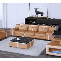 JVmoebel Sofa Dreisitzer Designer Sofa 3 Sitz + USB Polster Leder Couchen Big Sofas, Made in Europa braun