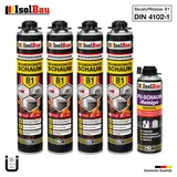 Brandschutzschaum B1 Bauschaum 4x 750ml 1x Reiniger Pistolenschaum Montageschaum