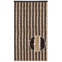 arsvita Flauschvorhang 80x200 cm in Unistreifen beige - braun, Perfekter Insekten- und Sichtschutz für Ihre Balkon- und Terrassentür, viele Farben