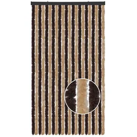 arsvita Flauschvorhang 80x200 cm in Unistreifen beige - braun, Perfekter Insekten- und Sichtschutz für Ihre Balkon- und Terrassentür, viele Farben
