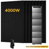 Anker Balkonkraftwerk 4000W Anker SOLIX Solarbank 4 E5000 Pro All-in-One Stromspeicher, (Optional: 1-5 × Anker BP5000 Erweiterungsakku, inkl. Anker Smart Meter Gen 2 und 8x Sunpro 500W Solarmodule), PV Speicher mit Notstromfunktion