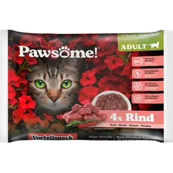 Pets Nature GmbH Pawsome Adult Flowpack Rind 4x85 g