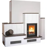 Kachelofen 5/111.0 7 kW - weiß-matt/cubanit - Premio - Bank links