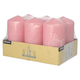 Papstar Stumpenkerze 11,5 x 6 cm 6 St. altrosa