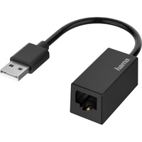 Hama Netzwerk-Adapter USB-Stecker auf LAN/Ethernet-Buchse Netzwerk Adapter, Schwarz