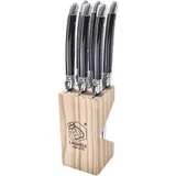 Laguiole Style de Vie Steakmesser Premium Line, 1,8mm Dicke, 6-teilig, Schwarz