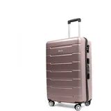 Easy Move ABS Hartschalenkoffer - Reisekoffer mit 360° Rädern, Zahlen-Schloss -, Hartschalenkoffer, Luggage, Trolley Koffer (Coffee, Large 65cm)