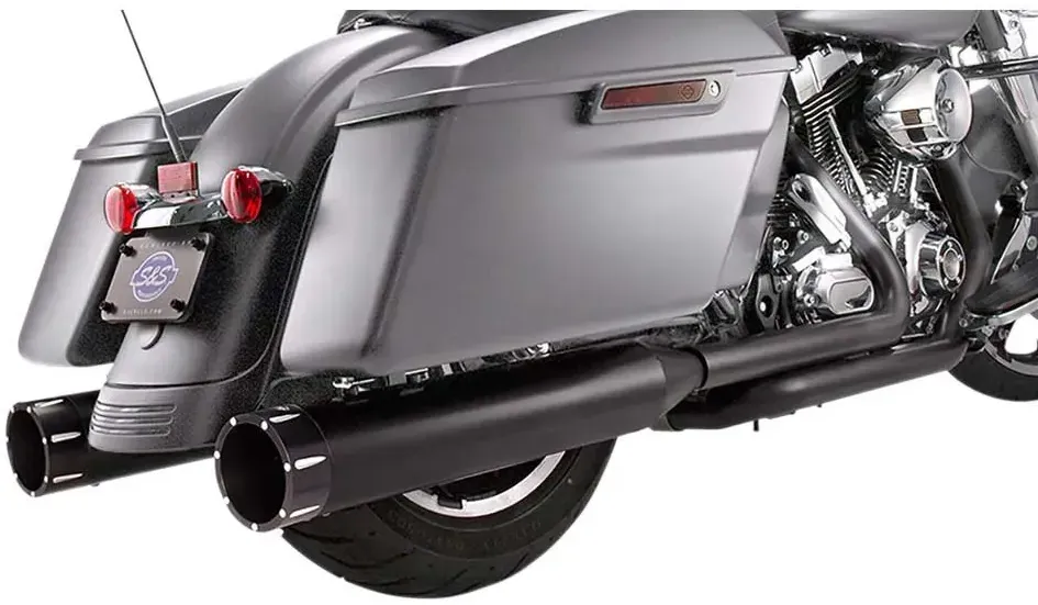 S&s Cycle Mk45 Harley Davidson Ref:550-0865 Nicht Homologierter Slip-on-schalldämpfer - Black - Not Homologated