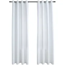 vidaXL Verdunkelungsvorhang Ösen 140 x 175 cm grauweiß 2 St. Wildledercharakter