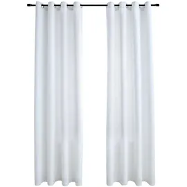 vidaXL Verdunkelungsvorhang Ösen 140 x 175 cm grauweiß 2 St. Wildledercharakter