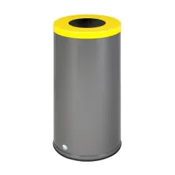 VAR Mülltrennsystem WSG 70, Behälter eisenglimmer, 70 Liter 3925 , Farbe: Deckel gelb (1023) beschichtet, Piktogramm Wertstoffe