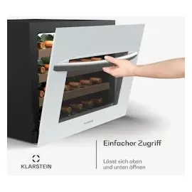 Klarstein Vinsider 24 Built-In Uno Weinschrank | 24 Flaschen, | Integrierbar | LED | Weiße Glastür