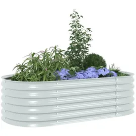 vidaXL Garten-Hochbeet verzinkter Stahl 160 x 80 x 44 cm Silber