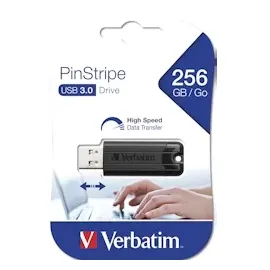 Verbatim Store 'n' Go PinStripe 256 GB schwarz USB 3.2 49320