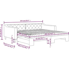 vidaXL Tagesbett 100 x 200 cm Taupe