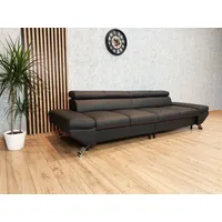 Italienisches Echtleder 4 er Sofa mit einstellbaren Kopfstützen Leder Naturleder
