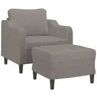 VidaXL Sessel mit Hocker Taupe 60 cm Stoff