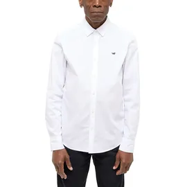 Mustang Langarmhemd MUSTANG, Herren, Gr. XL, N-Gr, weiß (general weiß), Web, Obermaterial: 100% Baumwolle, unifarben, Hemden