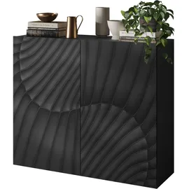 OTTO home Highboard 121 x 123 x 42 cm Schwarz / Grau