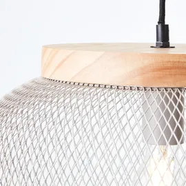 Brilliant Giada 1-flg. 40 cm zylinderförmig Metall/Holz grau/braun