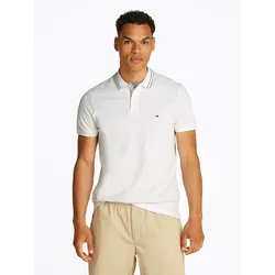 Poloshirt TOMMY HILFIGER "PLACKET INTEREST REG POLO", Herren, Gr. XXL, weiß, Jersey, Obermaterial: 96% Baumwolle, 4% Elasthan, Kurzarm Rippbündchen, Shirts