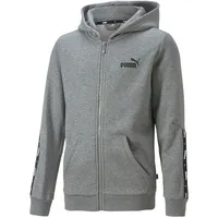 Puma Ess+ Metallic Tape Fleece-Kapuzenjacke Jungen medium gray heather