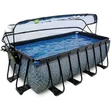 EXIT TOYS Stone Pool 400 x 200 x 122 cm inkl. Sandfilterpumpe + Abdeckung