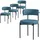 ML-Design Esszimmerstuhl Teddystoff Blau 4er Set