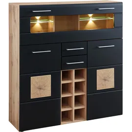 Innostyle Highboard Sonate 120 x 128 x 37 cm Schwarz