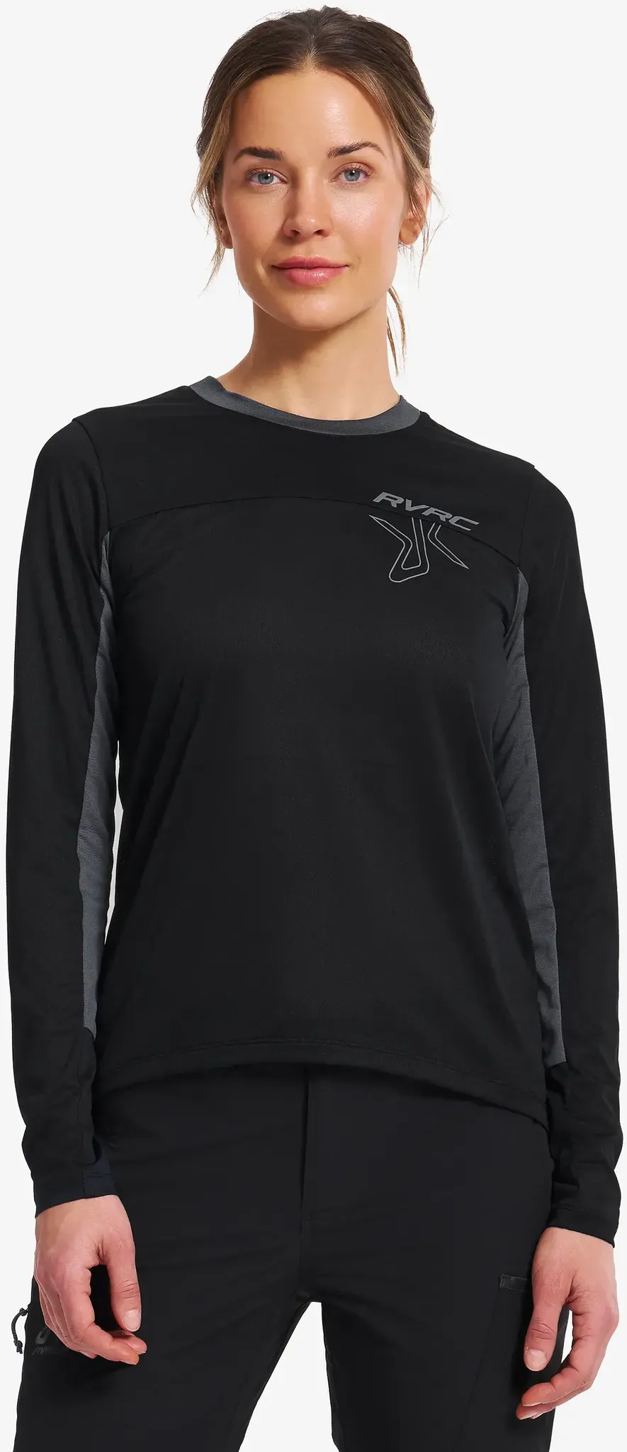 Shred Long-sleeved MTB Jersey Damen Black/Turbulence Blue, Größe:4XL - Damen > Oberteile > Longsleeves - Schwarz
