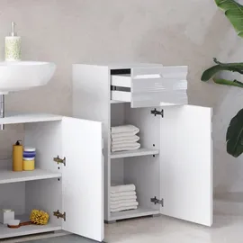 Vicco Midischrank Freddy, Weiß Hochglanz, Badezimmer, Badregal