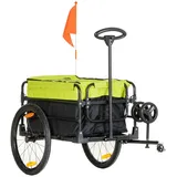 Homcom 2-in-1 Fahrradanhänger Lastenanhänger 40 kg Belastbarkeit Schwarz+Gelb