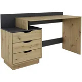 byLIVING Schreibtisch BELFAST Eiche Artisan Anthrazit, B/H/T: ca. 138x83,5x51,5 cm / eiche, anthrazit