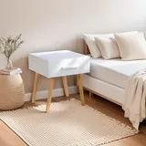 Homestyle4u Nachtschrank 1905 40 x 46 x 46 cm Weiß