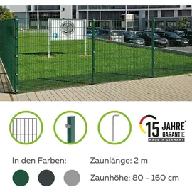 GAH Alberts Doppelstabmattenzaun Set 1 Matte 1,2 x 2 m grün 644130