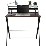 HJH Office Schreibtisch EASY CLAP 92 x 84 walnuss / schwarz