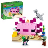 LEGO Minecraft 21247 Das Axolotl-Haus, Bauspielzeug-Set, kreative Abenteuer auf einer bunten Unterwasserbasis, enthält einen Taucher-Entdecker, Delphin, Ertrunkene und mehr, Minecraft-Spielzeug für