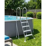 AIBOTY Edelstahl Poolleiter v4a mit 3 Rutschfesten Stufen, Schwimmbadleiter, Pooltreppe bis 250 kg Belastbar, Einstiegsleiter für Pool & Schwimmbecken Höhe bis zu 110 cm,135cm