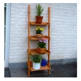 Blumenleiter Engels Grau 58 x 46 x 177 cm - Blumenständer aus Kiefer/Fichte - Blumenregal für Garten - Pflanzenleiter für Balkon & Terrasse