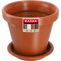 Kadax Blumentopf aus Kunststoff, mit Untersetzer, 46 cm, Terrakotta
