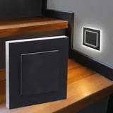 Longlife LED LED Treppenleuchte eckig schwarz - Lichtfarbe: Neutralweiß 1,5W - Lichtaustritt:...