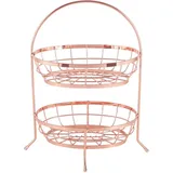 Echtwerk Obstkorb aus Eisen, 2-Stöckig, kupfer