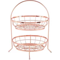 Echtwerk Obstkorb aus Eisen, 2-Stöckig, kupfer